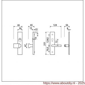 Ami VHB 251/15-144 KT senioren veiligheidsvoordeur-knoplangschildgarnituur SKG*** kerntrekbeveiliging omkeer VHB 251/50/15 KT 72 omkeer knop 144 en deurkruk 332 profielcilinder PC 72 omkeer F1 deurdikte 53-57 mm - A10901271 - afbeelding 5