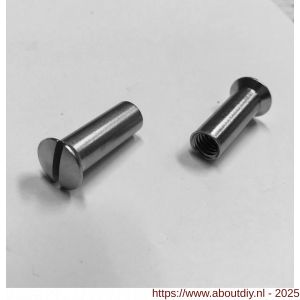 Ami patentbouthuls messing vernikkeld M6x21 mm zaagsnede set 10 stuks - A10900201 - afbeelding 4