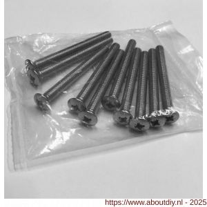 Ami patentschroef met zaagsnede RVS M6x90 mm voldraad set 10 stuks - A10900195 - afbeelding 4