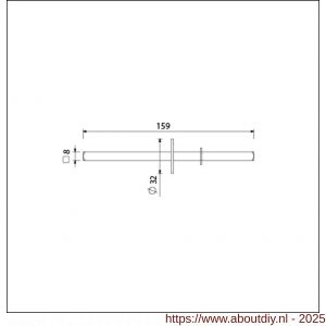 Ami deurkruk stift vierkant vol 8x159 mm dubbele knopdeurkruk stiftontsluiting deurdikte 53-57 mm - A10900168 - afbeelding 4