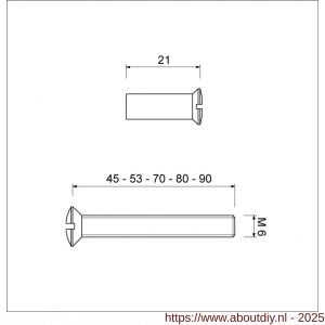 Ami patentbout compleet met huls RVS M6x70 mm schroef en huls RVS set 10 stuks - A10900213 - afbeelding 5