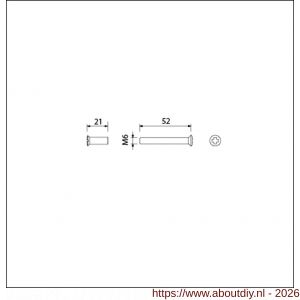 Ami deurbeslag patentbout compleet met huls RVS M6x53 mm schroef en huls RVS set 10 stuks - A10900212 - afbeelding 2