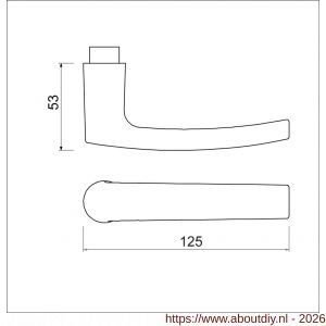 Ami 332/125 deurkruk gatdeel aluminium M6 zwart RAL 9005 structuur finish - A10901773 - afbeelding 2