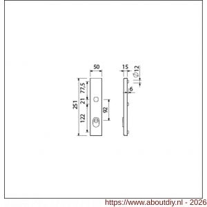 Ami VHB 251/15 KT veiligheidslangschild SKG*** kerntrekbeveiliging buitenlangschild 251/50/15 kerntrek KT 92 mm F1 - A10901492 - afbeelding 2