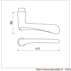 Ami 336 deurkruk gatdeel aluminium links M6 F2 - A10900295 - afbeelding 2