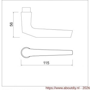 Ami 354 deurkruk gatdeel aluminium M6 F2 - A10900298 - afbeelding 2