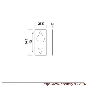 Ami 4 vlak cilinderrozet aluminium afdekplaatje nummer 4 vlak profielcilinder PC gat F2 - A10900463 - afbeelding 2
