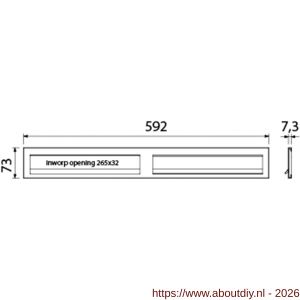 Ami DL postkast briefplaat met veer aluminium 2 delig 592 mm F1 2x 265 mm inworp 32x265 mm - A10900058 - afbeelding 2