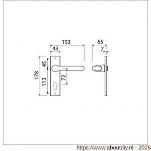 Ami KS 178/43-386 kruk-kruk garnituur deurkruk 386 Rota kortschild 178/43 profielcilinder PC 72 F1 - A10900120 - afbeelding 2