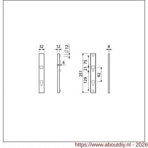 Ami VHB 251/32 veiligheidssmalschild SKG** VHB 251/32 buiten en binnen profielcilinder PC 92 F1 deurdikte 53-57 mm - A10901561 - afbeelding 2