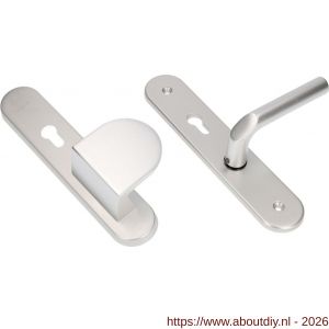 Ami VHB 250/50/1-90/83 senioren veiligheidsvoordeur-duwerlangschildgarnituur SKG** ovaal omkeer VHB 250/50/1 profielcilinder PC 72 omkeer deurduwer 90/83 rechts TS en deurkruk 369 M6 F1 deurdikte 38-42 mm - A10900810 - afbeelding 1