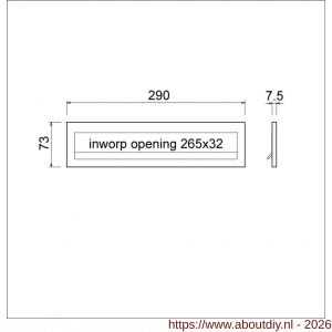 Ami DL postkast briefplaat met veer aluminium 290 mm 290/73 F1 - A10900057 - afbeelding 2