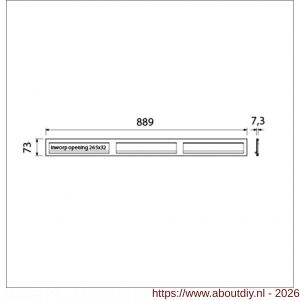 Ami DL postkast briefplaat met veer aluminium 3 delig 889 mm F1 3x 265 mm inworp 32x265 mm - A10900059 - afbeelding 2