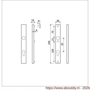 Ami 245/30 smalschild aluminium profielcilinder PC 87 1/2 M5 F1 - A10900785 - afbeelding 2