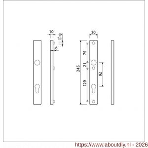 Ami 245/30 smalschild aluminium profielcilinder PC 92 1/2 M5 F1 - A10900786 - afbeelding 2