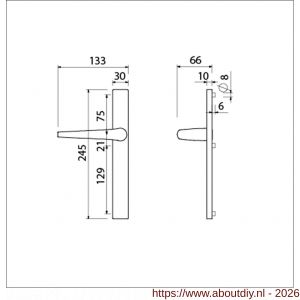 Ami 245/30-357 smalschild-kruk-kruk garnituur deurkruk 357 vastdraaibaar 245/30 blind M5 F1 - A10900136 - afbeelding 2