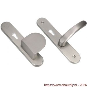 Ami VHB 250/50/1-90/83-378 senioren veiligheids Rotaveer duwer-kruk langschildgarnituur SKG** Archi Design ovaal omkeer VHB 250/50/1 profielcilinder PC 72 omkeer deurduwer 90/83 rechts en deurkruk 378 Rota Irox deurdikte 38-42 - A10900812 - afbeelding 1