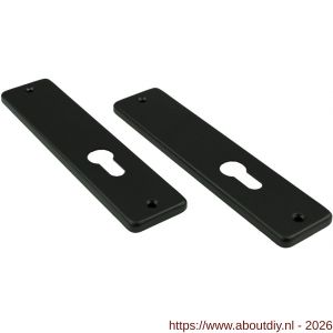 Ami 180/41 RH kortschild aluminium rondhoek zonder krukgat profielcilinder PC 55 zwart RAL 9005 structuur finish - A10900585 - afbeelding 1