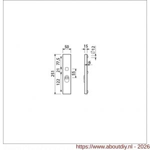 Ami VHB 251/15 KT veiligheidslangschild SKG*** kerntrekbeveiliging buitenlangschild 251/50/15 kerntrek KT 55 mm F1 - A10901488 - afbeelding 2