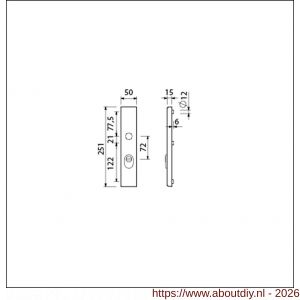 Ami VHB 251/15 KT veiligheidslangschild SKG*** kerntrekbeveiliging buitenlangschild 251/50/15 kerntrek KT 72 mm F1 - A10901490 - afbeelding 2