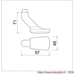 Ami 166 knopkruk aluminium deurdikte 38-42 mm F1 - A10900408 - afbeelding 2