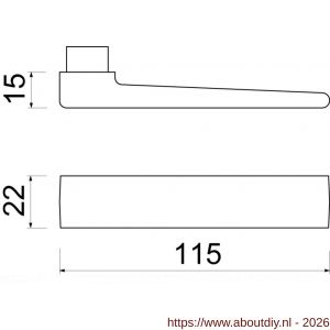 Ami 353 deurkruk stiftdeel aluminium deurdikte 38-42 mm F1 - A10900316 - afbeelding 2