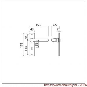 Ami KS 178/43-386 kruk-kruk garnituur deurkruk 386 Rota kortschild 178/43 sleutelgat SLG 56 F1 - A10900118 - afbeelding 2
