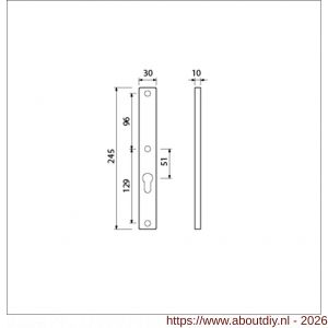 Ami 245/30 smalschild aluminium zonder krukgat profielcilinder PC 72 R5,5 F1 - A10900780 - afbeelding 2