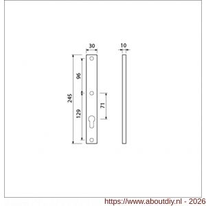 Ami 245/30 smalschild aluminium zonder krukgat profielcilinder PC 92 R5,5 F1 - A10900782 - afbeelding 2