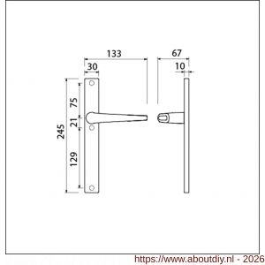 Ami 245/30-357 smalschild-kruk-kruk garnituur deurkruk 357 vastdraaibaar 245/30 blind R6.5 F1 - A10900137 - afbeelding 2