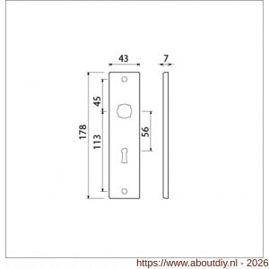 Ami 178/43 kortschild aluminium sleutelgat SLG 56 F1 - A10900538 - afbeelding 2