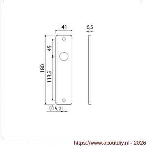 Ami 180/41 RH kortschild aluminium rondhoek blind F2 - A10900565 - afbeelding 2