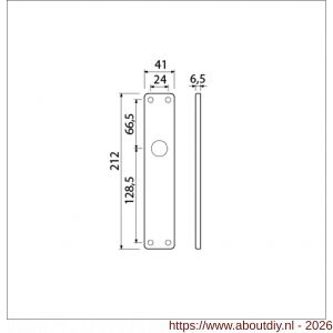 Ami 212/41 RH langschild aluminium rondhoek blind F1 - A10900628 - afbeelding 2