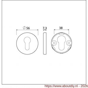 Ami Klik rond cilinderrozet aluminium profielcilinder PC zwart - A10900466 - afbeelding 2