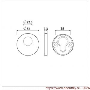 Ami Klik rond cilinderrozet aluminium RC F1 - A10900465 - afbeelding 2