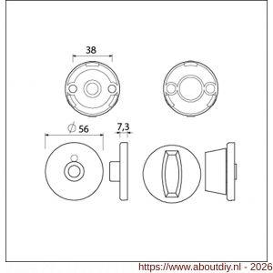 Ami Klik rond vrij- en bezetrozet Archi Design toilet- en badkamersluiting WC 8 mm Irox RVS look - A10900503 - afbeelding 2
