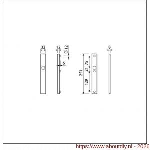 Ami VHB 251/32 veiligheidssmalschild SKG** VHB 251/32 buiten en binnen blind F1 deurdikte 53-57 mm - A10901555 - afbeelding 2