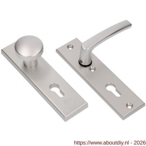 Ami VHB 193/50-169/50 veiligheidsvoordeur-knopkortschildgarnituur SKG*** VHB 193/50 knop 169/50 buiten en binnen profielcilinder PC 55 en deurkruk 332 F1 deurdikte 38-42 mm - A10901036 - afbeelding 1