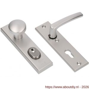 Ami VHB 193/15-169/50 KT veiligheidsvoordeur-knopkortschildgarnituur SKG*** kerntrekbeveiliging VHB 193/15 knop 169/50 buiten kerntrek KT 55 en binnen profielcilinder PC 55 deurkruk 332 F1 deurdikte 38-42 mm - A10901283 - afbeelding 1