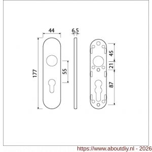 Ami 177/1 Klik kortschild aluminium profielcilinder PC 55 F1 - A10900528 - afbeelding 2