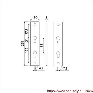 Ami 251/50/8 langschild aluminium profielcilinder PC 85 F1 R6,5/R7,3 - A10901738 - afbeelding 2