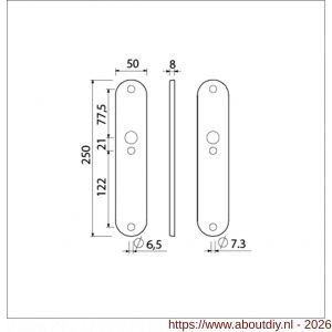 Ami 250/50/8/1 langschild aluminium blind F1 R6,5/R7,3 - A10900670 - afbeelding 2