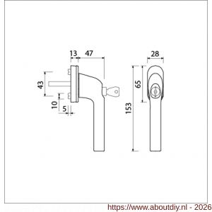 Ami VHB 822 draai-kiep raamgreep aluminium SKG** 7x40 mm F1 ovaal - A10901707 - afbeelding 2