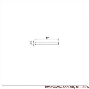 Ami toilet- en badkamersluiting WC stift vierkant 5x50 mm - A10900220 - afbeelding 1