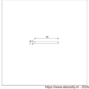 Ami toilet- en badkamersluiting WC stift vierkant 8x55 mm - A10900224 - afbeelding 2