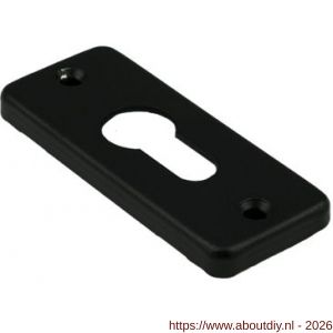 Ami 4 RH cilinderrozet aluminium rechthoek sleutelgat SLG zwart - A10900461 - afbeelding 1