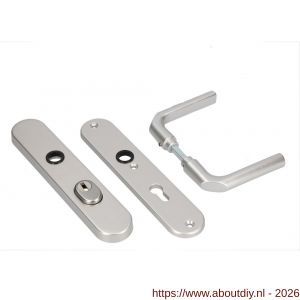 Ami VHB 250/15 KT veiligheidslangschild SKG*** kerntrekbeveiliging ovaal VHB 250/50/15 buiten kerntrek KT 55 en binnen profielcilinder PC 55 F1 en deurkruk 369 deurdikte 38-42 mm - A10901790 - afbeelding 1