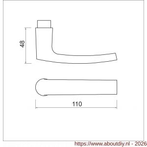 Ami 332 deurkruk gatdeel aluminium M6 zwart RAL 9005 structuur finish - A10900290 - afbeelding 2