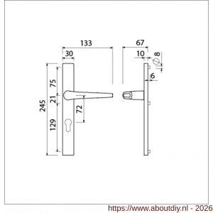 Ami 245/30-357 smalschild-kruk-kruk garnituur deurkruk 357 vastdraaibaar 245/30 profielcilinder PC 72 M5 F1 - A10900138 - afbeelding 2