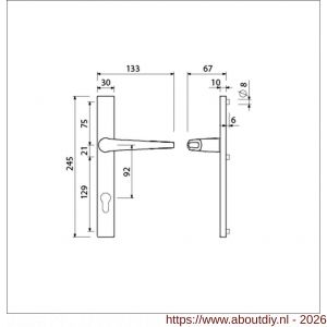 Ami 245/30-357 smalschild-kruk-kruk garnituur deurkruk 357 vastdraaibaar 245/30 profielcilinder PC 92 M5 F1 - A10900140 - afbeelding 2